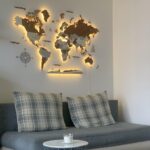 Drewniana Mapa Świata Podświetlana LED 3D | LosokaWood.com
