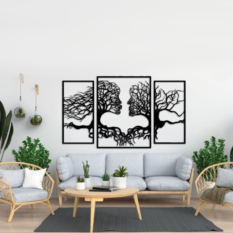Drewniany obraz "Twarze z drzew"