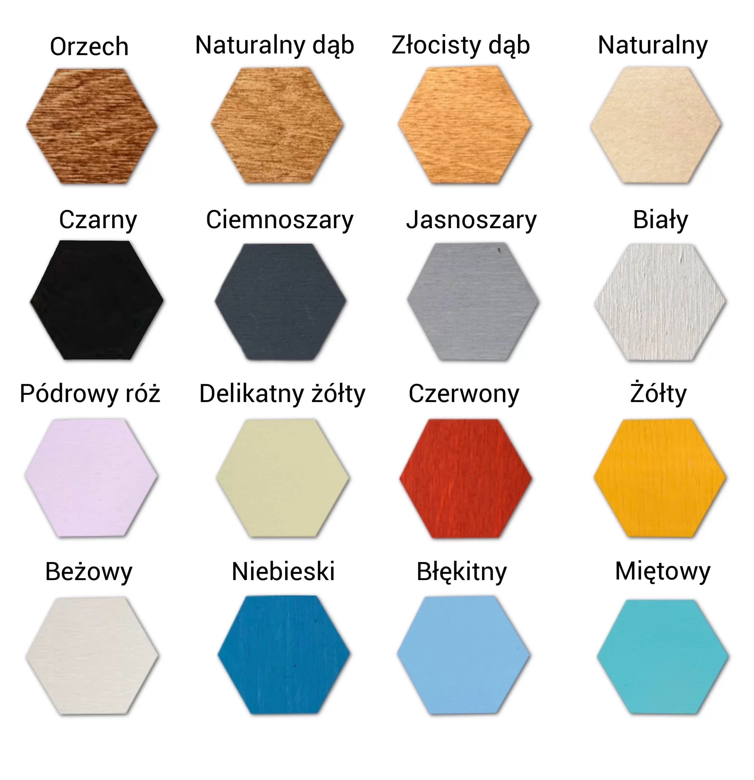 Drewniana paleta kolorów heksagony