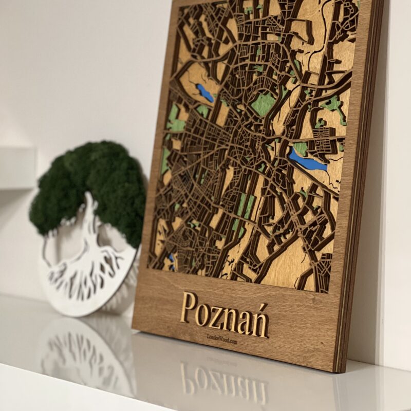 Drewniany obraz miasta Poznań