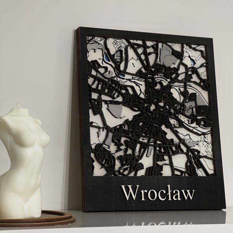 Drewniany obraz miasta Wrocław