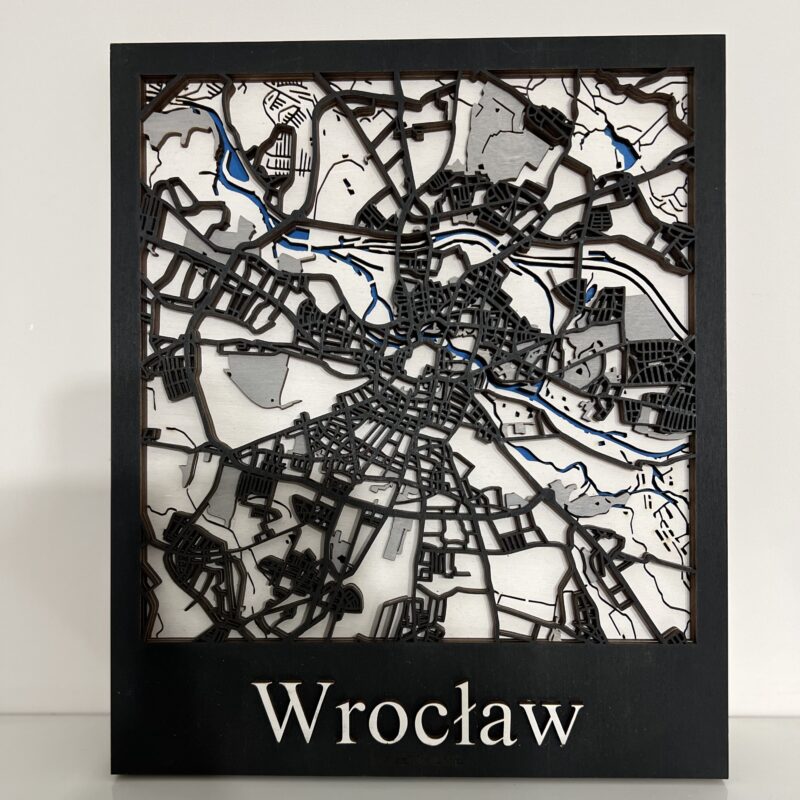 Drewniany obraz miasta Wrocław