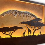 Drewniany obraz z podświetleniem "Kilimandżaro" | LosokaWood.com